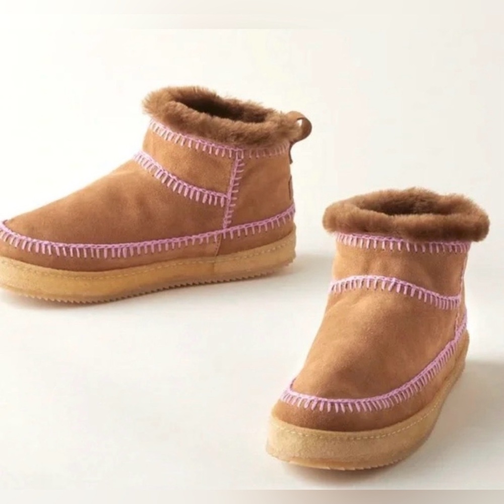 LAIDBACK LONDON NWOT Nyuki Crochet Brown Suede Boots Women Size 39 - US 8/8.5